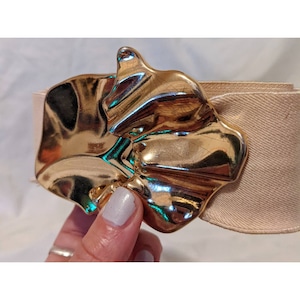 Vintage Belt With Unique Liquid Metal Statement Buckle