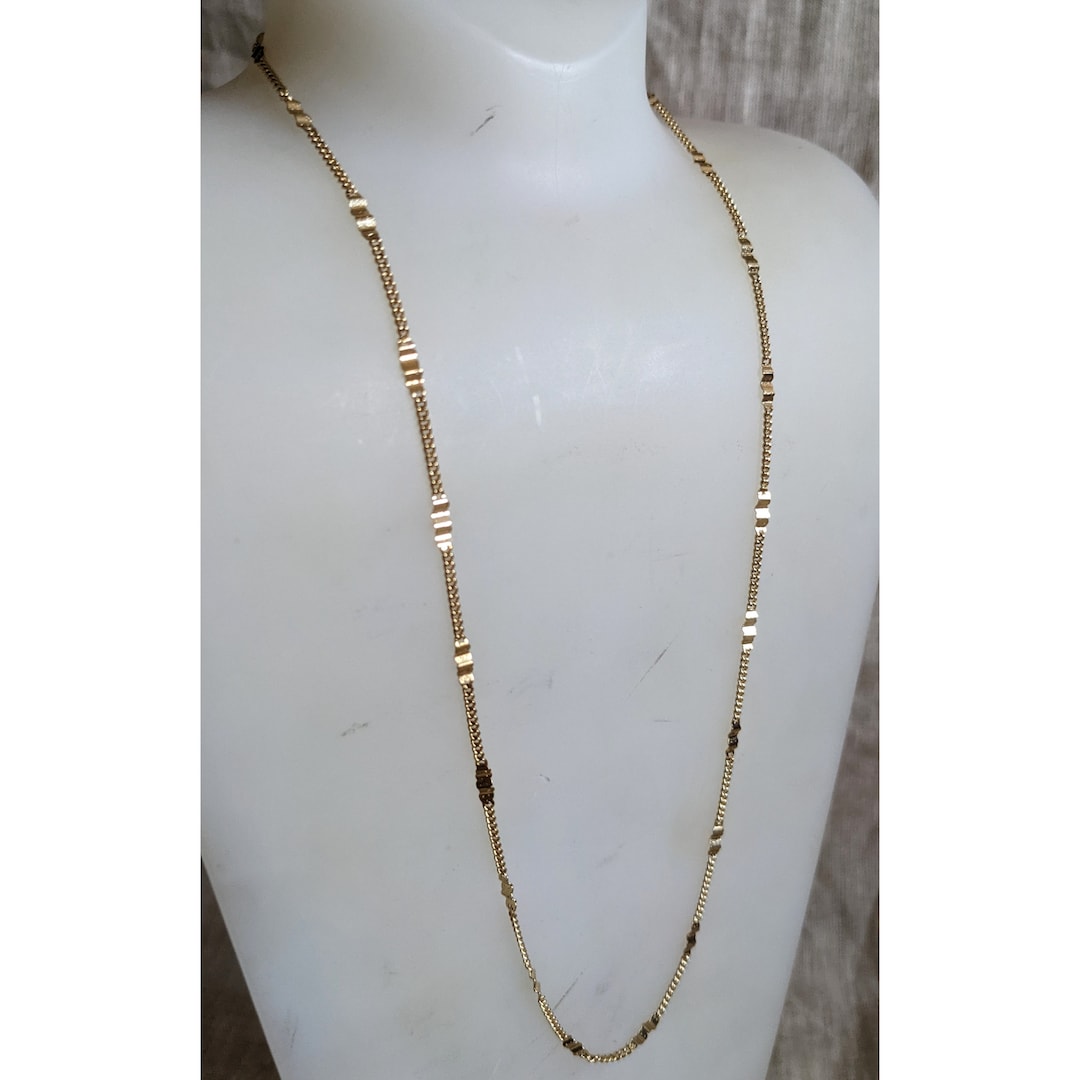 ■VINTAGE HOLLYWOOD■ Vintage Antique Chain Necklace VH2411N Givenchy Gold Chain Vintage Necklace – 24 Wishes Vintage Jewelry