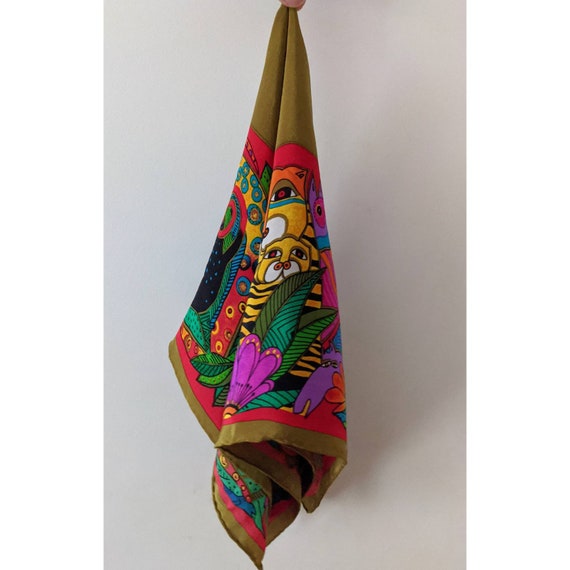 Vintage Laurel Burch Silk Neck Scarf - image 1