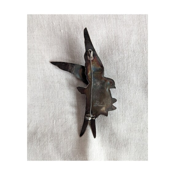 Large Mexican Sterling Silver Swallow Delivering … - image 3