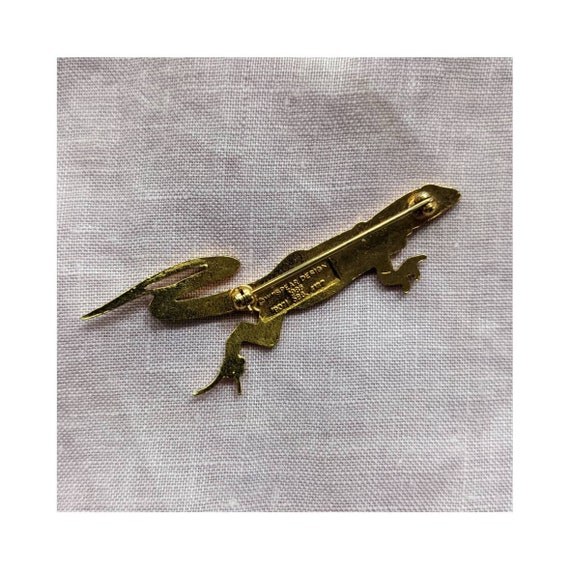 Vintage William Spear Design Lizard Pinback Pin - image 3