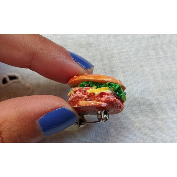 Vintage Hamburger Pin View 3