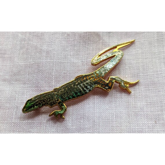 Vintage William Spear Design Lizard Pinback Pin - image 2