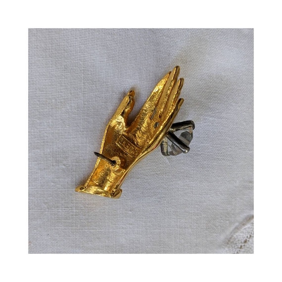 Vintage Goldtone Signed Brooch Pin - image 3