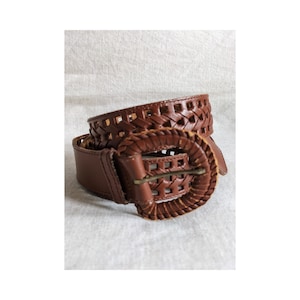 Vintage Brown Leather Belt