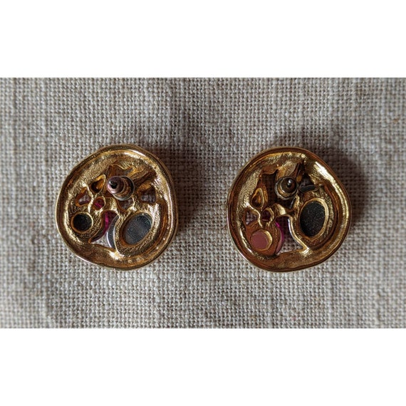 Vintage Gold Tone Earrings - image 3