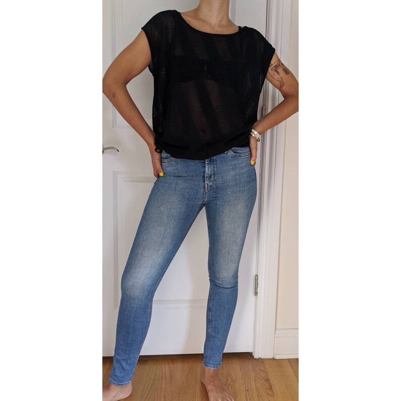 Vintage DKNY Mesh Tank w Adjustable Straps
