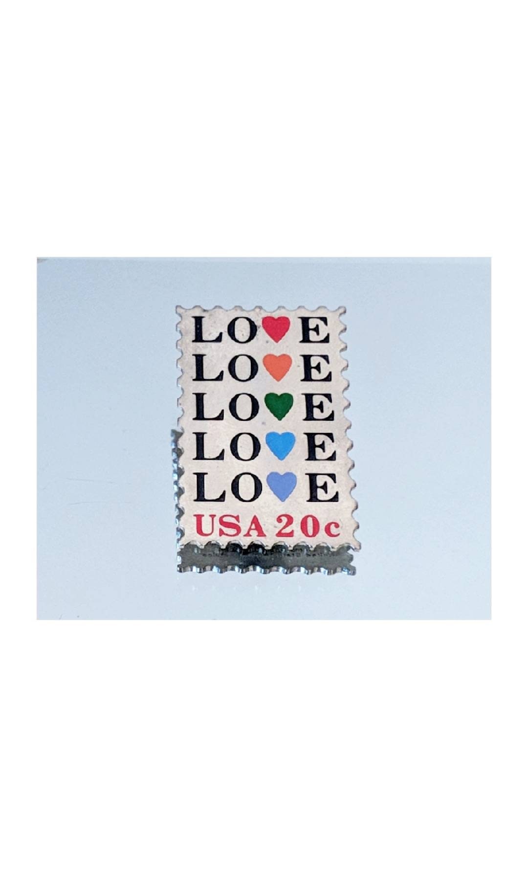 Vintage 'love' Stamp Pin Etsy