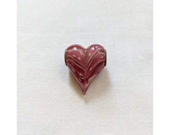 Vintage Blown Glass Heart Pendant