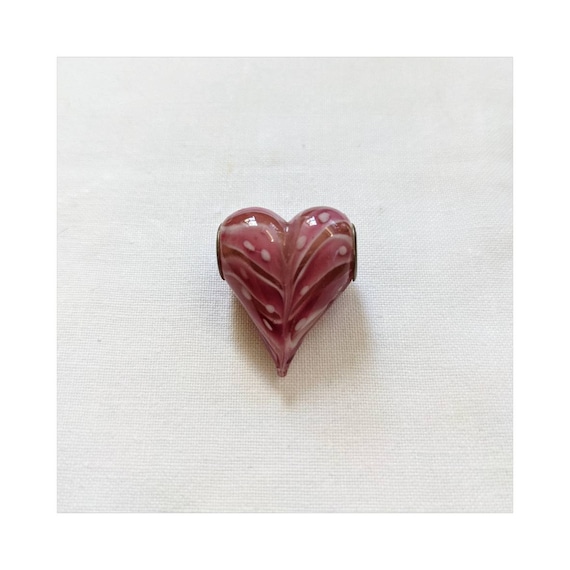 Vintage Blown Glass Heart Pendant