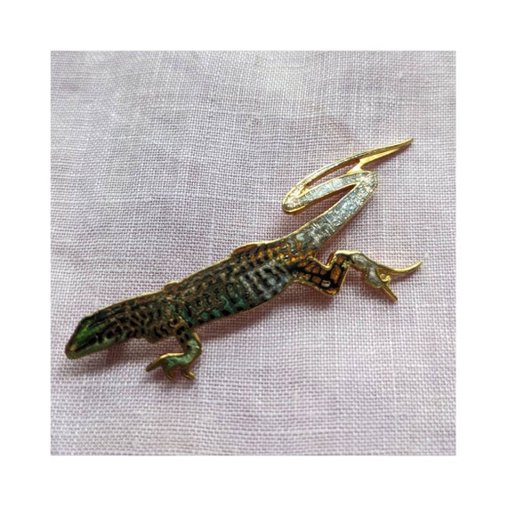 Vintage William Spear Design Lizard Pinback Pin - image 4