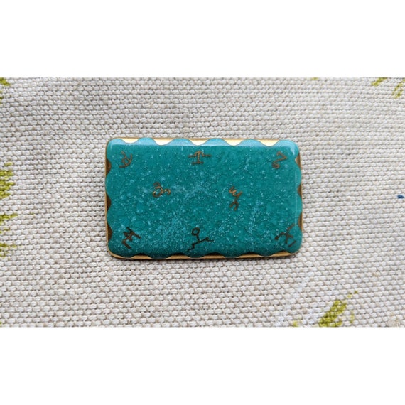 Vintage Hieroglyphics Clay Pin - image 2