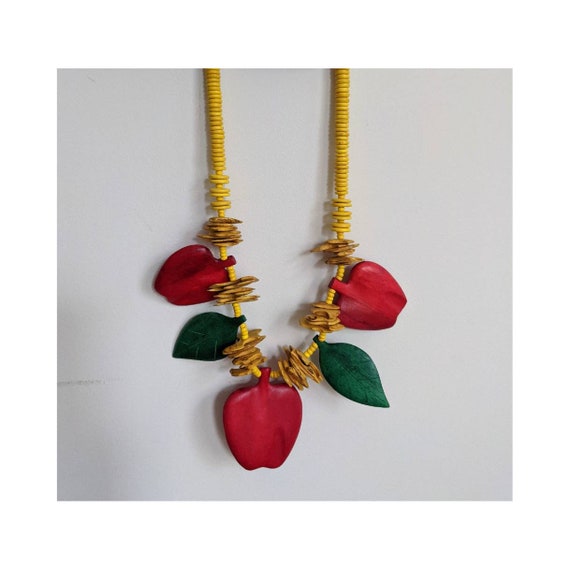 Vintage Wooden Statement Necklace
