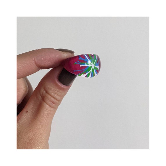 Vintage Colorful Lucite Statement Ring - image 5