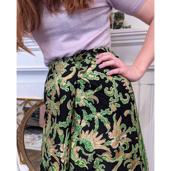 Vintage Hand Painted Wrap Skirt - image 2