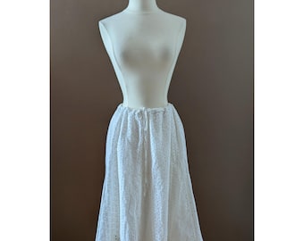 Vintage A-line White Lace Skirt