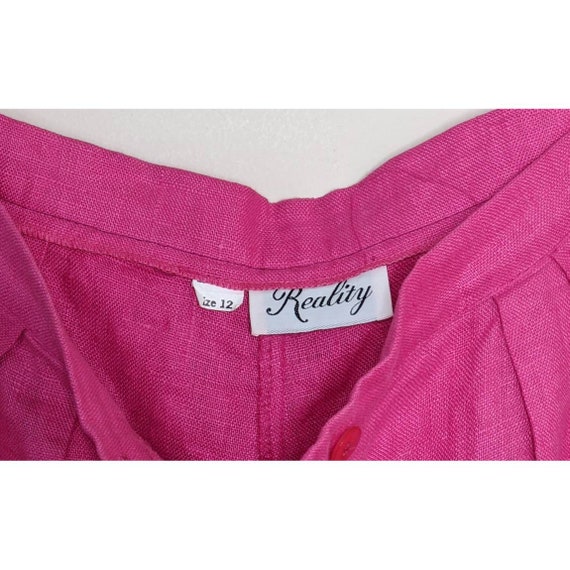 Vintage Hot Pink Baggy Linen Shorts - image 2