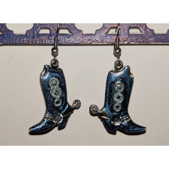 Vintage Novelty Cowboy Boot Earrings - image 1