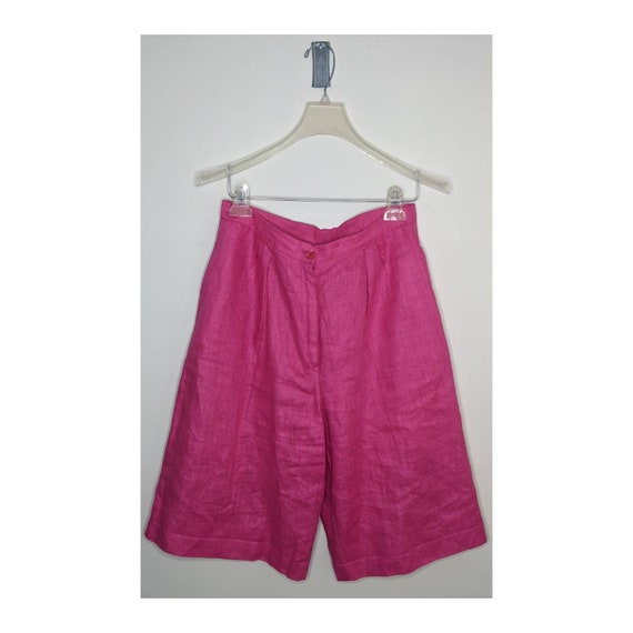 Vintage Hot Pink Baggy Linen Shorts - image 5