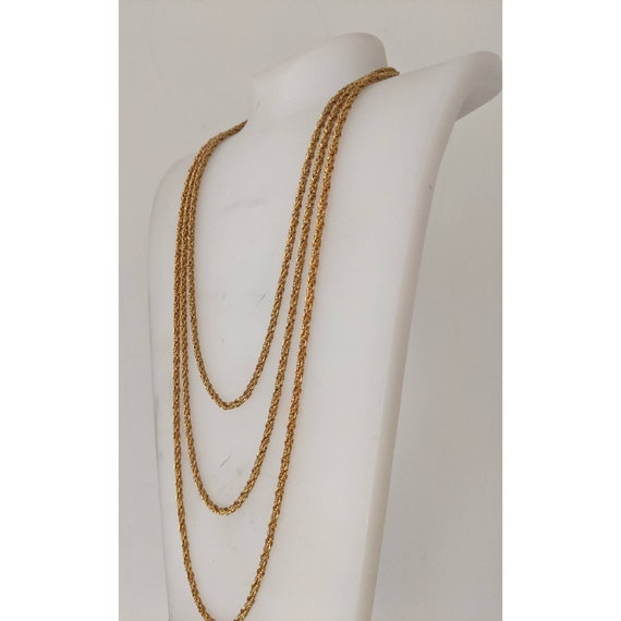 lot of 3 necklaces vtg chains gold tone metal 46inch 50inch 60 inch