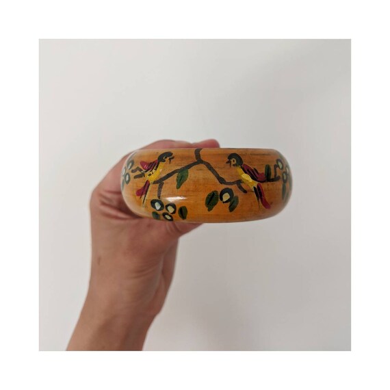 Vintage Hand Painted Wooden Bangle - image 5