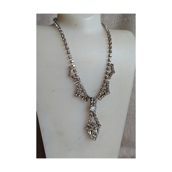 Vintage Rhinestone Crystal Necklace - image 2