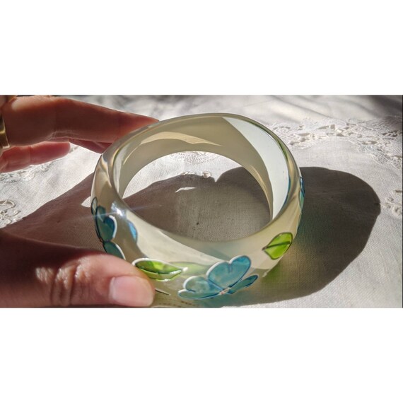 Vintage Hand Painted Bangle - image 3