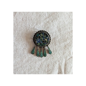 Vintage Mexiko Taxco Mixed Stone Anhänger