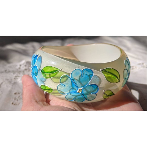 Vintage Hand Painted Bangle - image 4