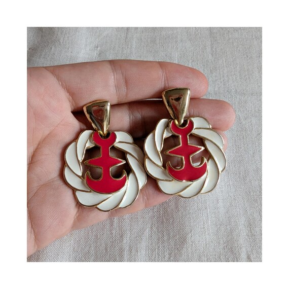 Vintage Nautical Dangle Earrings - image 3