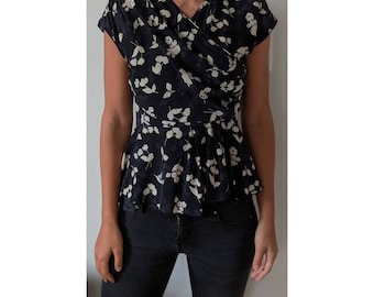 Vintage Anna Sui Silk Peplum Blouse