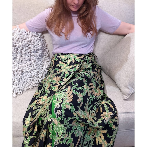 Vintage Hand Painted Wrap Skirt - image 8