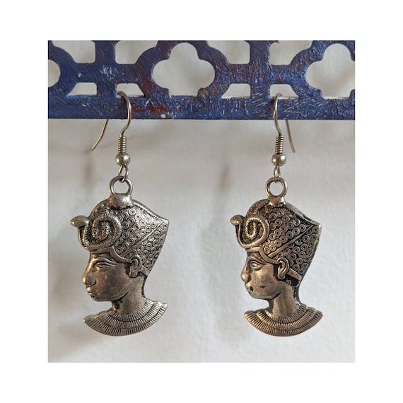 Vintage Egyptian Goddess Dangle Earrings