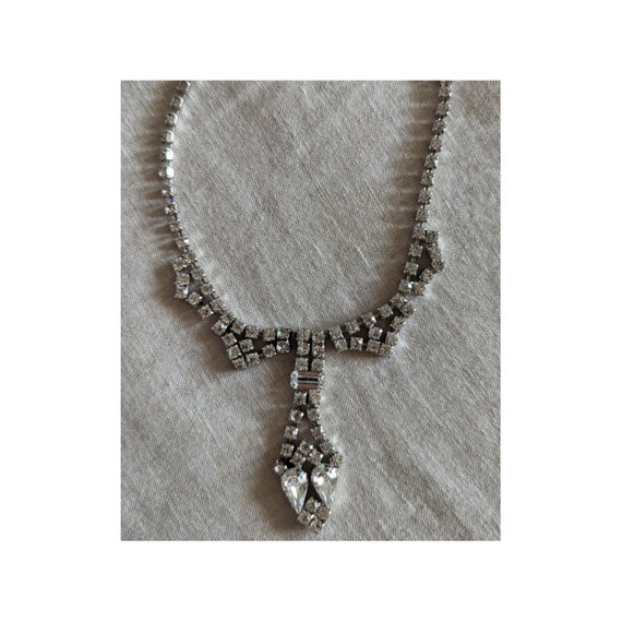 Vintage Rhinestone Crystal Necklace - image 3