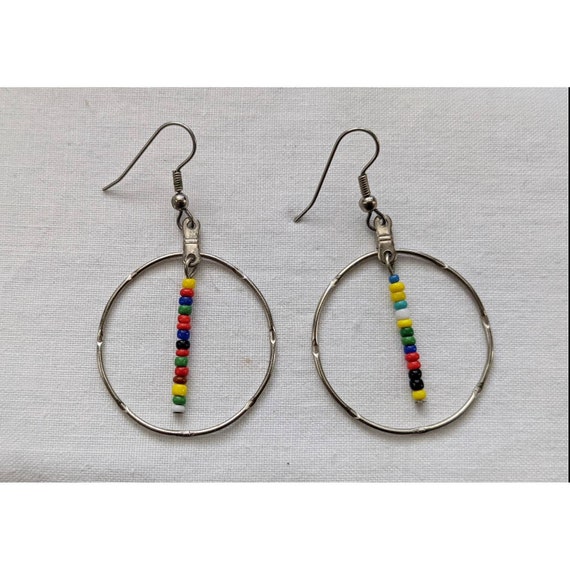 Vintage Dangle Hoop Earrings - image 2