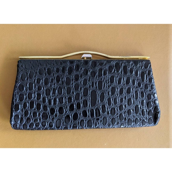 Vintage Black Leather Clutch - image 5