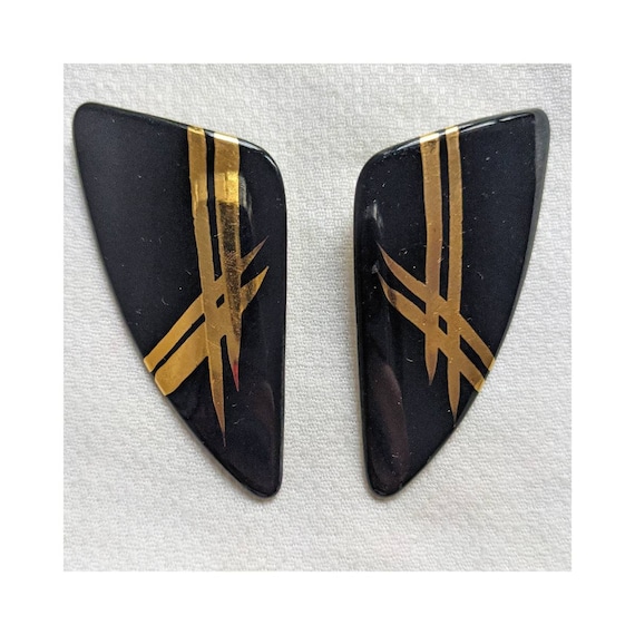 Vintage Ceramic Statement Earrings - image 1