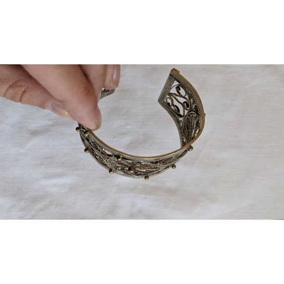 Vintage Metal Wire Wrapped Cuff Bracelet - image 5