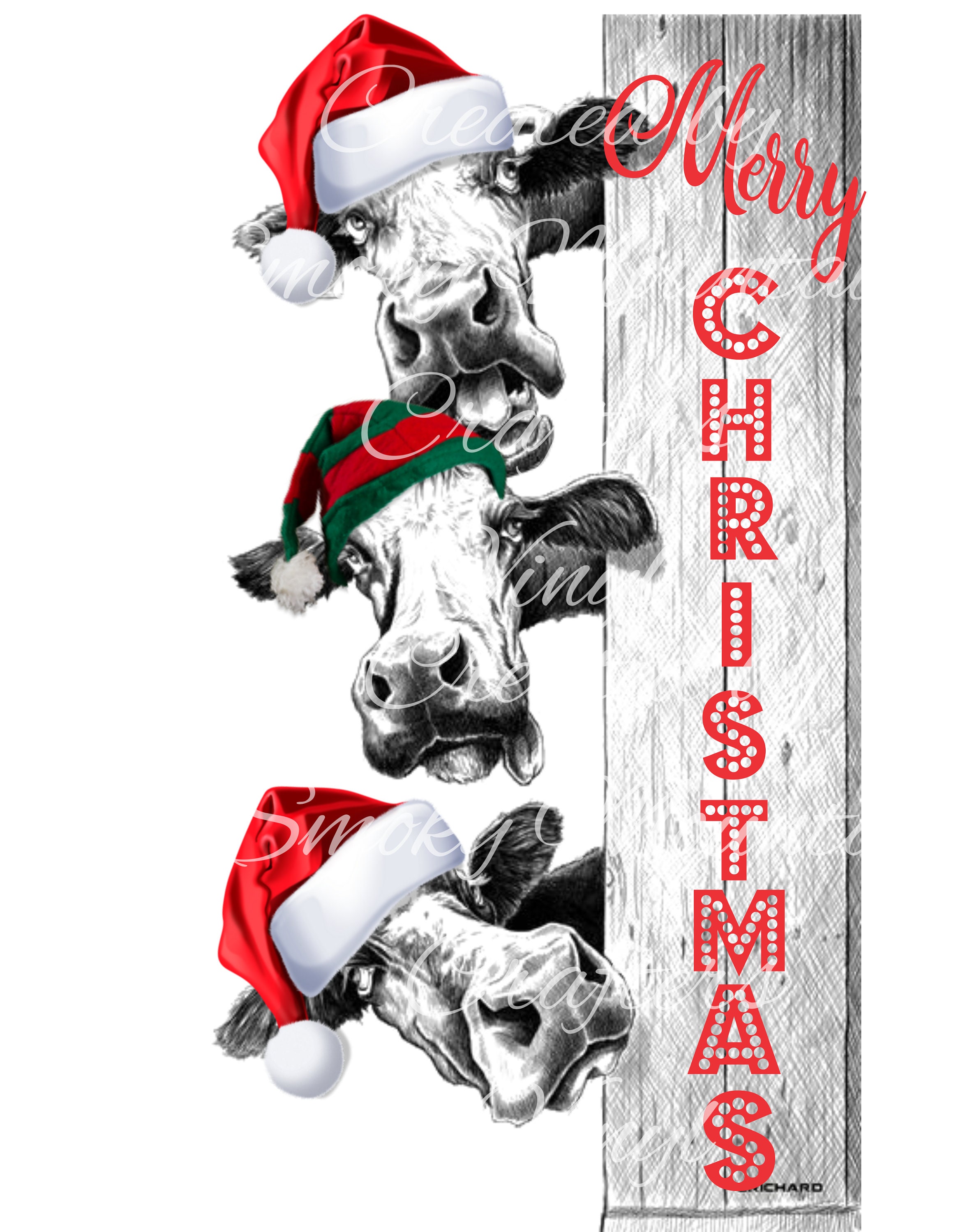 Christmas Cows PNG Sublimation Designs Digital Download | Etsy