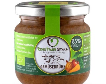 Bio Gemüsebrühe (4X150g) Naturbelassen - kein Pulver. Ohne Zusatzstoffe. Für Paleo, Ketone und Vegane Ernährung geeignet. RemsTaler-Stolz.de