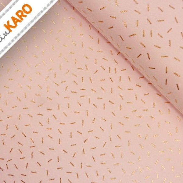 Jersey Fabric * Light pink * with hot foil print, children's jersey, (basic price 21.40 Euro/meter)