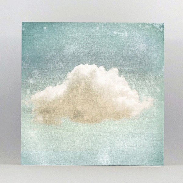 WOLKENZAUBER Bild auf Holz Leinwand bzw Kunstdruck Himmel Horizont Wolke Wanddeko Landhausstil ShabbyChic VintageStyle Retro Handmade kaufen