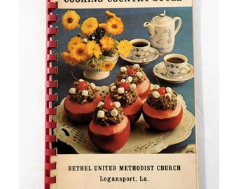 Cooking Country Style Cookbook Bethel United Methodist Church 1975 PB Spiral