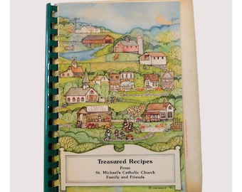 Livre de recettes Treasured Recipes Église catholique St Michaels Famille Amis PB Spiral