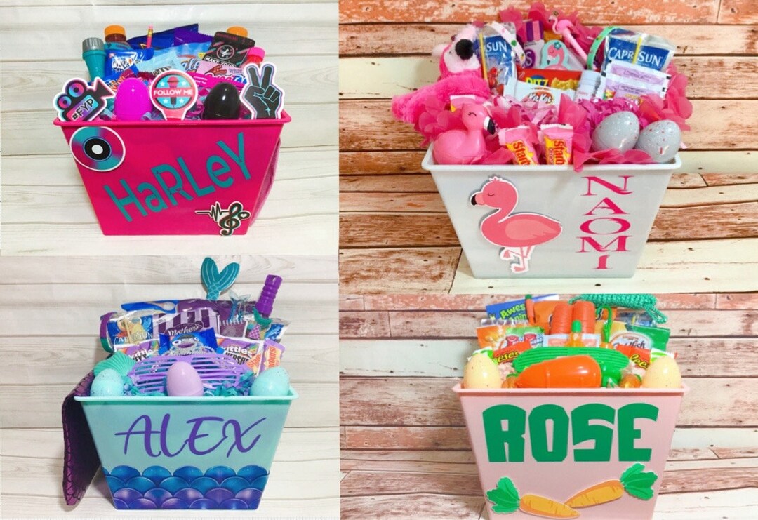 Prefilled & Personalized EASTER/BIRTHDAY BUCKETS Tik Tok/carrot