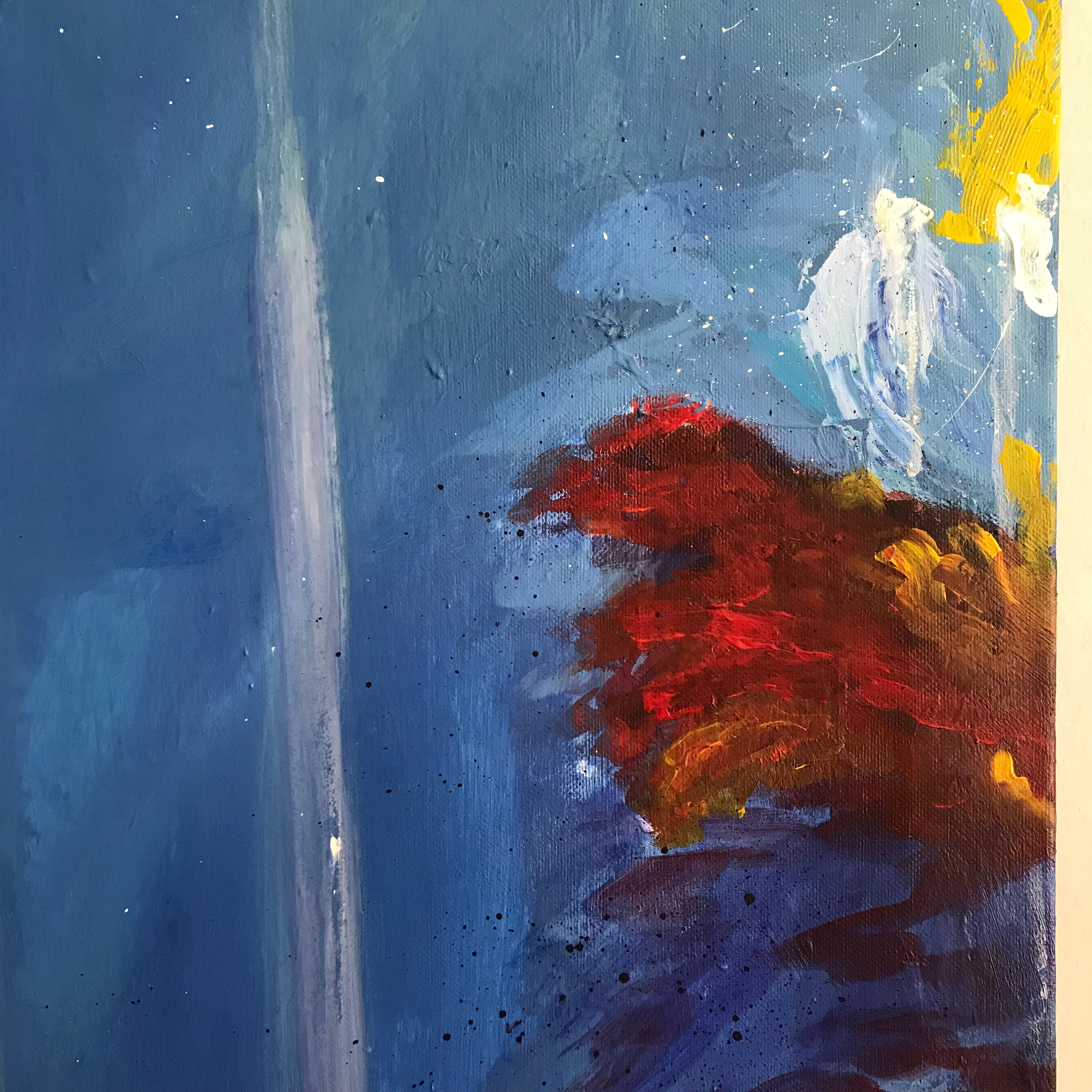 Contemporary Blue Abstract Landscape Painting Etsy