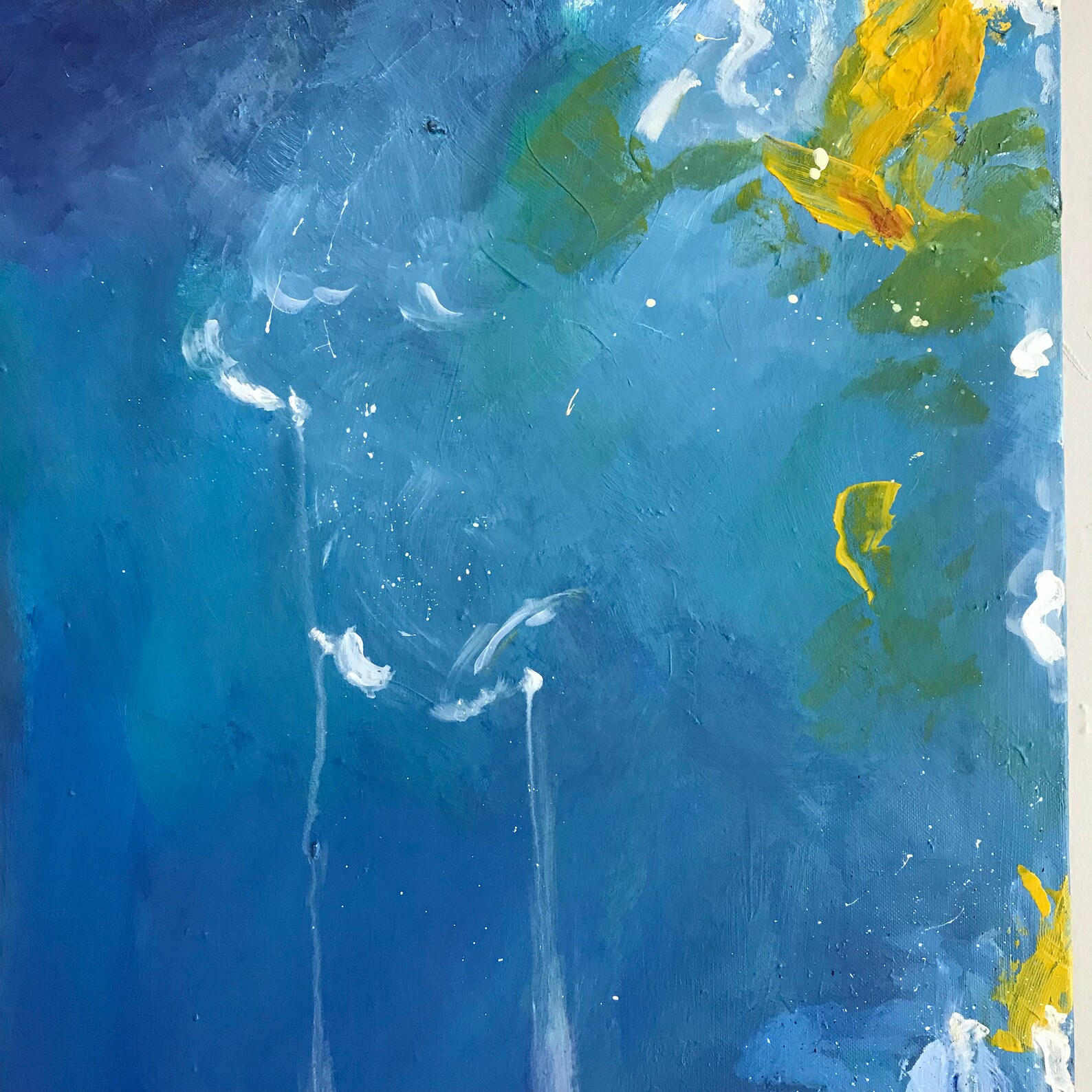 Contemporary Blue Abstract Landscape Painting Etsy