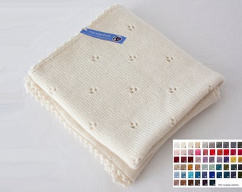 Luxus Baby(winter)decke aus 100% mongolischem Cashmere / Kaschmir in Ihrer Wunschfarbe und -größe mit Namen / cashmere wool babyblanket