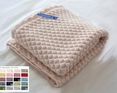 knitted, noble baby blanket made of alpaca silk in your desired color and size, customizable with name on order
