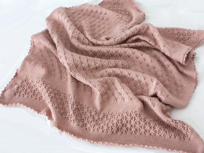 Nacimiento y bautismo: manta para bebé hecha de lana suave merino con elección de tamaño y color que se puede personalizar con nombres 41 wüstenrose mix